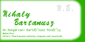 mihaly bartanusz business card